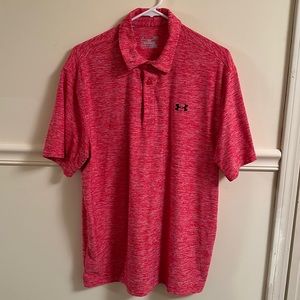 Men’s sz L Under Armour Men’s golf polo red in color in good used condition